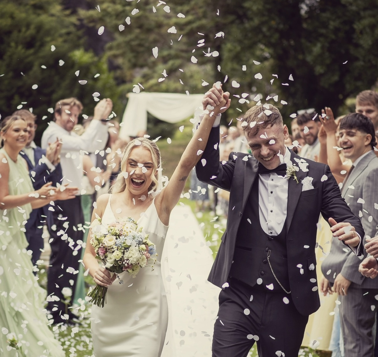 Emily and her husband on their wedding day